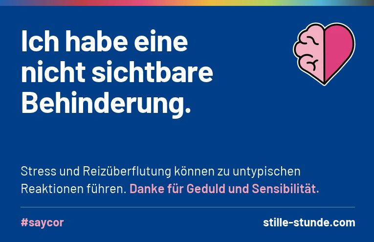 Vorderseite des Ausweises: Ich habe eine nicht sichtbare Behinderung.